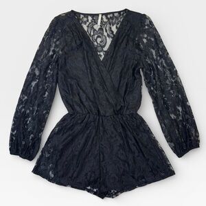 Sage Women’s Long Sleeve Black Lace Romper Large (S/M Fit)